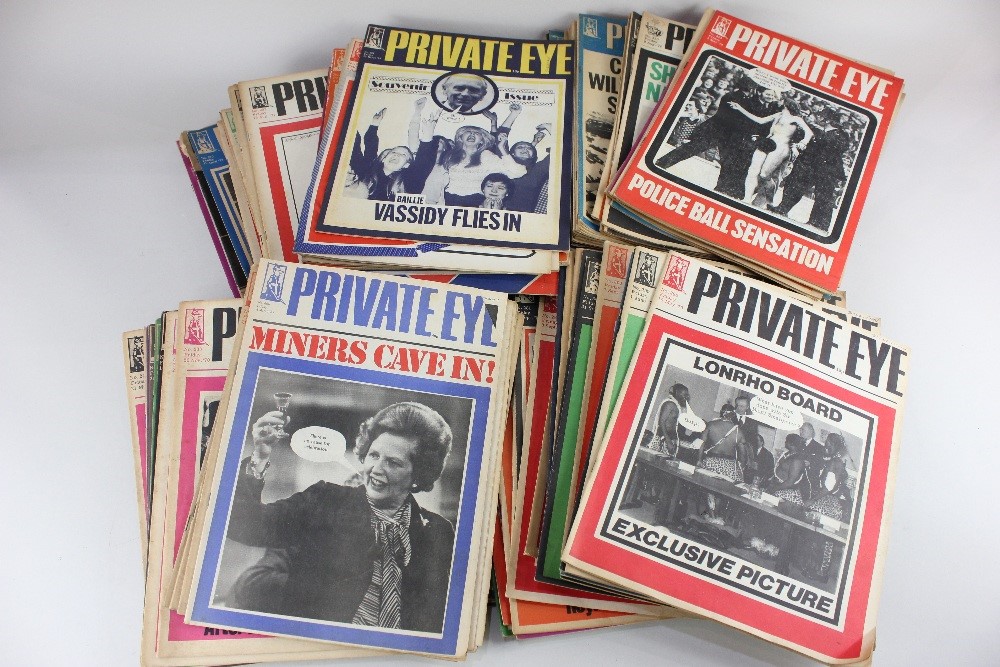 A collection of 1970s Private Eye magazines