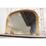 A gilt framed over-mantle mirror, 73cm by 108cm