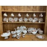 A Royal Albert Old Country Roses porcelain part coffee set, comprising two coffee pots, cake