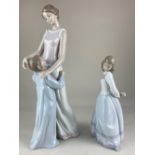 Two Lladro porcelain figures, 'Someone to look up to' a group of mother and child, with original box