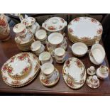A Royal Albert porcelain Old Country Roses part dinner and tea set, comprising eleven dinner plates,
