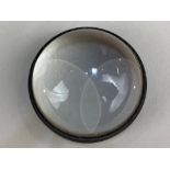A Visolettglas magnifying lens, of domed circular form, the metal band marked 'D.R.P. angem.