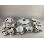 A Royal Doulton porcelain part dinner service in the Harlow pattern, comprising six, dinner, dessert