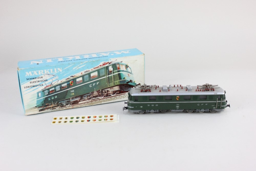 A Marklin HO gauge 3050 Swiss electric model railway locomotive,SBB No11414, in green livery, boxed