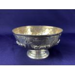 A Victorian silver sugar bowl, makers Martin, Hall & Co, Sheffield 1842, with embossed fruiting swag