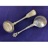 A Dutch silver spoon, import marks for Samuel Boyce Landeck, London 1899, with figural finial,