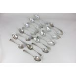 A set of twelve Portuguese silver table spoons with plain rounded terminals, Lisbon circa 1815,