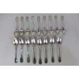 A set of sixteen 19th century French silver thread and fiddle pattern teaspoons, maker Théophile-