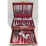 A Gorham ninety-one piece sterling silver canteen of cutlery Chantilly pattern to include twelve