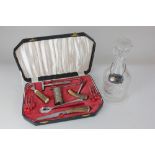 A Viners boxed bar tool set including a shot measure, ice hammer, cork screw, bottle opener and