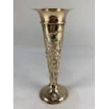 An Edward VII silver gilt bud vase, maker William Comyns & Sons, London 1901, with embossed iris