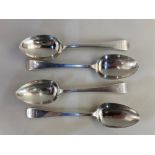A set of four George III silver old English pattern tablespoons, maker Paul Storr, London 1816,