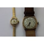 A lady's 9ct gold Accurist bracelet watch, and a 9ct gold Accurist wrist watch