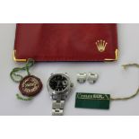 Rolex. A lady's steel bracelet watch, oyster perpetual date range black dial, oyster bracelet with