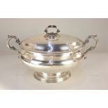 An Elkington & Co electroplated two-handled soup tureen and cover, of oval form, 25cm high