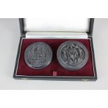 A cased set of two silver seals, The Royal Seal of King Francis I of France and The Royal Seal of