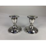 A pair of Edward VII silver dwarf candlesticks, makers Ellis & Co, Birmingham 1909, 9cm high