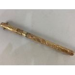 A Mabie Todd & Bard New York gilt metal fountain pen inscribed 'The Swan Pen' pat, Feb 8 81. Feb