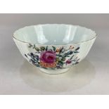 A 19th century Worcester porcelain bowl, of fluted form, with hand painted floral design, and