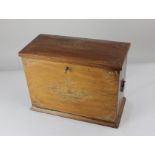 A Victorian inlaid rosewood stationary box, with letter rack and fold out red leather writing slope,