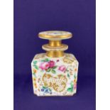 A 19th century Continental porcelain scent bottle, with hand painted floral sprays and gilt