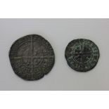 A Scottish Robert III silver groat and a Scottish Robert III silver penny both 1390-1406