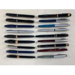 A collection of fountain pens to include a Mont Blanc Monte Rosa, eight various Sheaffer's four