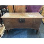 An 18th century oak plank coffer, 19cm