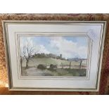 Richard Joicey (20th century), Downland landscape with Rackham Ruin, watercolour, signed, 28cm by