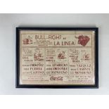 Bullfight at La Linea, July 1960, poster detailing three days of fights, sponsored by Coca-Cola,
