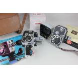 A Bolex Paillard Zoom Reflex Automatic K1 8mm movie camera, in brown leather carry case, together