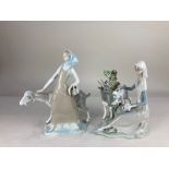 A Lladro figure group, Girl with Goat, 4570, together with another Lladro figure of a girl with a