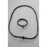 An Omani silver necklace and a similar bracelet