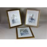 Mark Tabbener (20th century), three hand coloured prints depicting famous London views, to include
