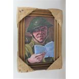 Stanley Reginald Wilson (1890-1973), portrait of a soldier holding a love note, inscribed verso "