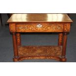 A late 19th/early 20th century Dutch floral marquetry side table rectangular top and single frieze