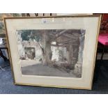 After Sir William Russell Flint RA (1880-1969), Spanish courtyard scene, limited edition colour