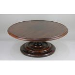 A 19th century mahogany 'Lazy Susan' table stand, with circular revolving top on baluster stem and