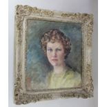 Maud Cecil, portrait of a young woman, oil on canvas, signed, 42cm by 37cm (a/f)