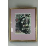 After Marc Chagall (Russian/French, 1887/1985), figures, colour print, 31cm by 23.5cm