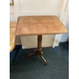 A 19th century mahogany rectangular occasional table on turned support and scroll tripod base, 56cm