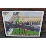Sarah Shelley, view of Princess Diana's funeral, London, 'Ness and I were there', gouache, signed,