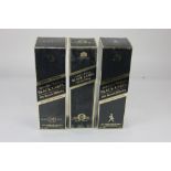 Three bottles of Johnnie Walker Black Label Old Scotch Whisky, aged 12 years, each 75cl, 40% vol,