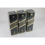 Three bottles of Johnnie Walker Black Label Old Scotch whisky, each 75cl, 40% vol, boxed
