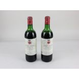 Two bottles of Chateau Lagange Cotes de Bourg 1970 red wine