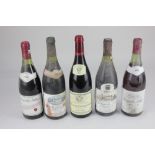 Five bottles of Beaujolais-Villages red wine, to include Louis Jadot Combe aux Jacques 2004 and
