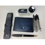 A Montblanc Meisterstuck ballpoint pen, the pocket clip stamped G117547LL (used condition) in