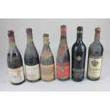 Six bottles of red wine, to include Hardys Crest 2004 Cabernet Shiraz and Clos du Calvaire 1981