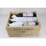 Six bottles of Miguel Torres Manso de Velasco 1996 Viejas Vinas Curico District red wine, in crate