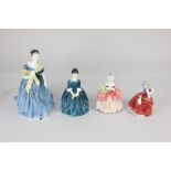 Seven Royal Doulton porcelain figures of ladies, comprising 'Adrienne', 'Cherie', 'Cissie', '